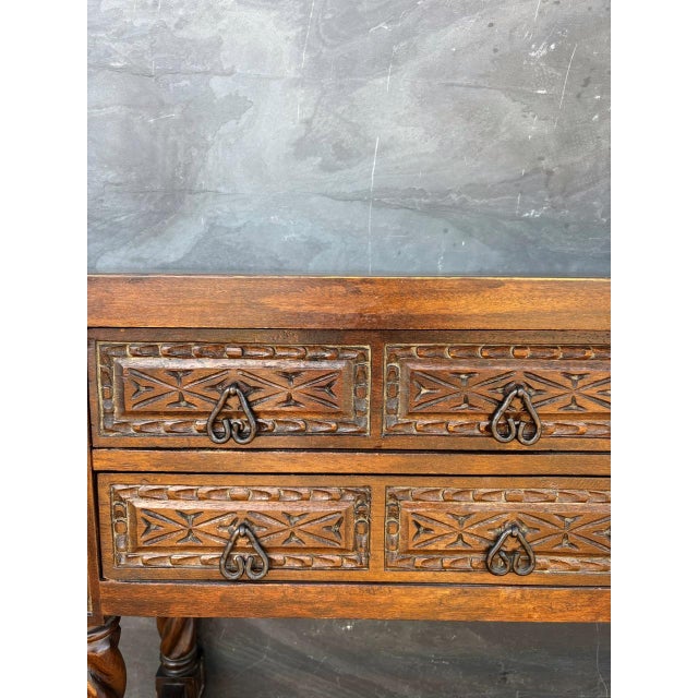 Spanish Renaissance Style Console Table with Spiral Turned Legs, 1920s For Sale - Image 4 of 11
