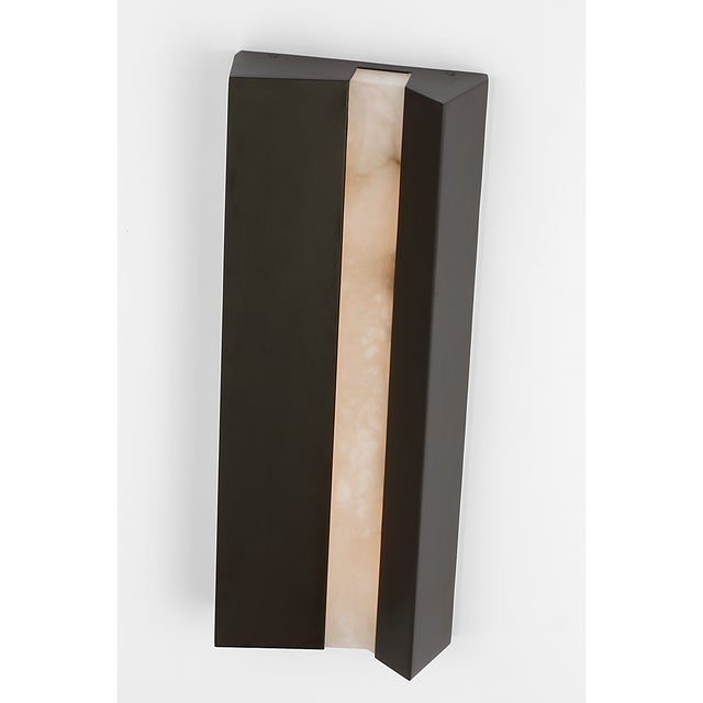 Modern Anne-Marie Barton for Visual Comfort Signature Austera 20" Sconce in Matte Carbon with Alabaster For Sale - Image 3 of 9