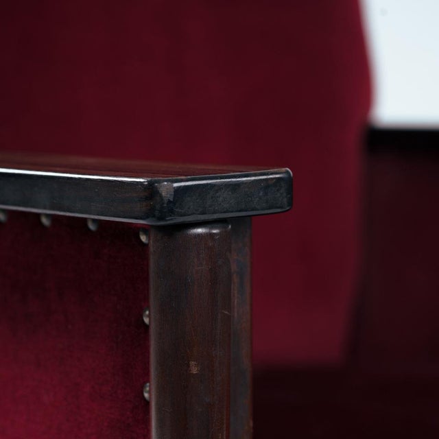 Vintage Dutch Art Deco Chairs in Red Velvet, 1920s, Set of 2 For Sale - Image 10 of 18