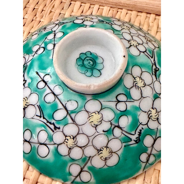 Chinese Gaiwan Lidded Tea Cup, Saucer and Plate For Sale - Image 9 of 9