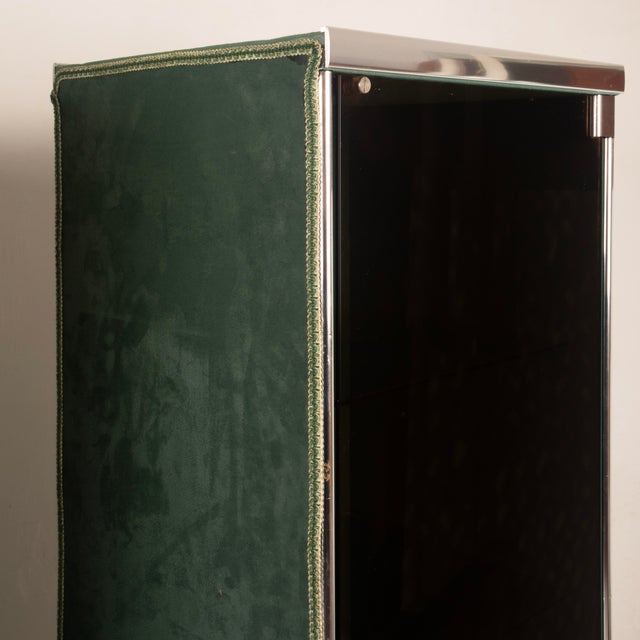 Guido Faleschini Astro Smoked Glass and Suede Cabinets for i4 Mariani, 1979, Set of 2 For Sale - Image 11 of 18