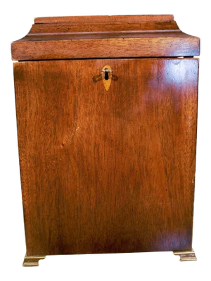 Brandt Furniture Co. Inlaid Mahogany 4 Bottle Decanter Spirit Box