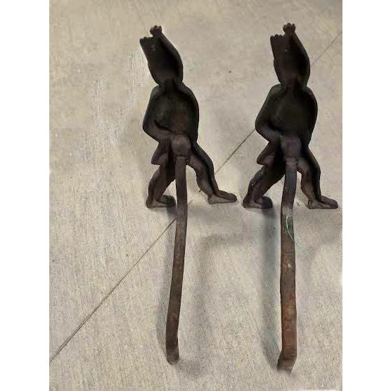 Pair of 19th Century Hession Soldier Andirons For Sale - Image 4 of 5