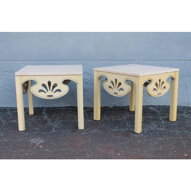 1960's Hollywood Regency Stone Top Side Tables a - Pair For Sale - Image 11 of 11