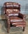 Late 20th Century Share Hancock & Moore Brown Leather Mahogany Chippendale Style Wing Chair Recliner For Sale In Cleveland - Image 6 of 13