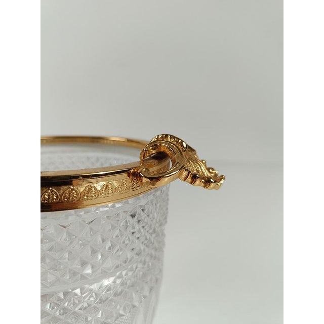 Vintage Rococo Style Ice Bucket in Cut Crystal with Gilded Metal Shells, 1970s, Set of 2 For Sale - Image 13 of 18