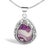 Contemporary Sterling Silver Chevron Amethyst Teardrop Pendant Necklace For Sale - Image 3 of 6