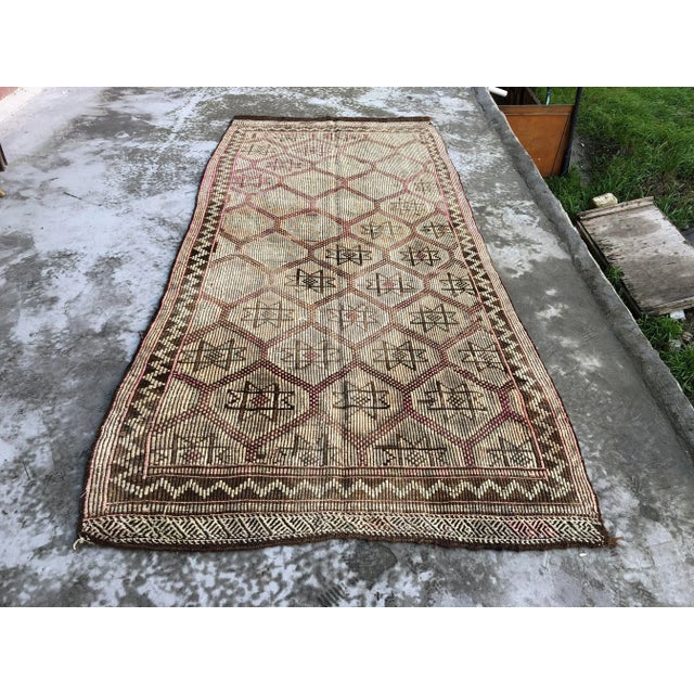 1960s Vintage Handwoven Tribal Kilim Rug - 5′1″ × 11′7″ For Sale - Image 11 of 11