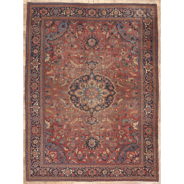 Late 19th Century Antique Persian Serapi Rug - 08'08 X 11'07. For Sale - Image 9 of 9