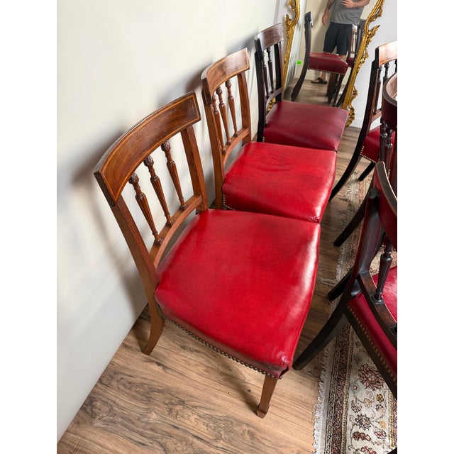 Assembled Set of Six English George III Mahogany Neoclassical Dining Chairs, Four 18th Century For Sale In Boston - Image 6 of 10