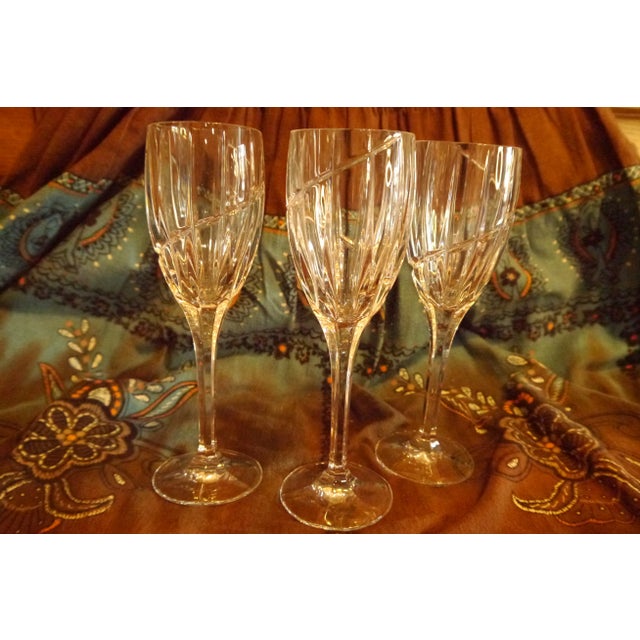 Vintage Uptown Mikasa Clear Crystal Wine Glasses- Set of 3 For Sale - Image 9 of 9