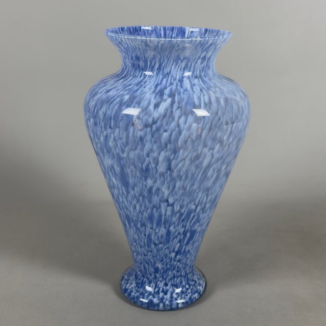 Modern Venetian Glass Vase with White, Blue, and Purple Spots, 1980s For Sale - Image 3 of 11