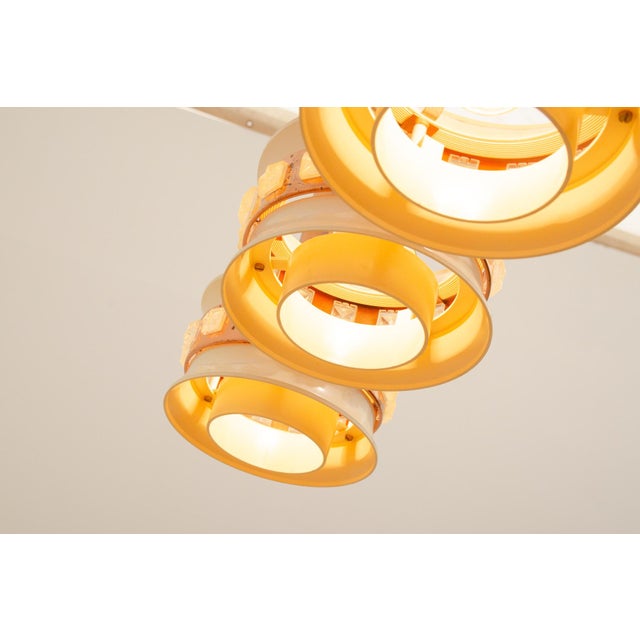 Vintage Hanging Lamp with Three Cut Glass Lampshades from Kamenický Šenov, 1970s For Sale - Image 16 of 17