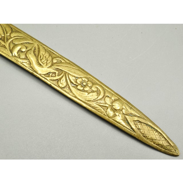 Early 20th Century Antique English Brass Pierrot Paper Knife Letter Opener For Sale - Image 5 of 8