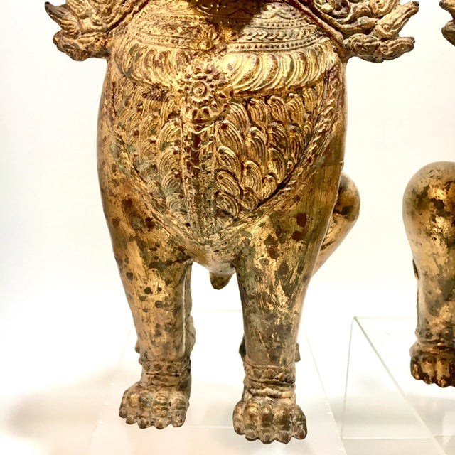Gilt Bronze Foo Dogs - a Pair For Sale In Baltimore - Image 6 of 12