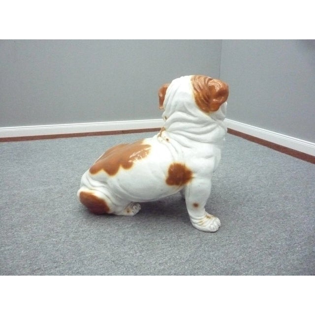Lifelike English bulldog made of earthenware. Made in Italy. Very good condition. Undamaged and decorative.