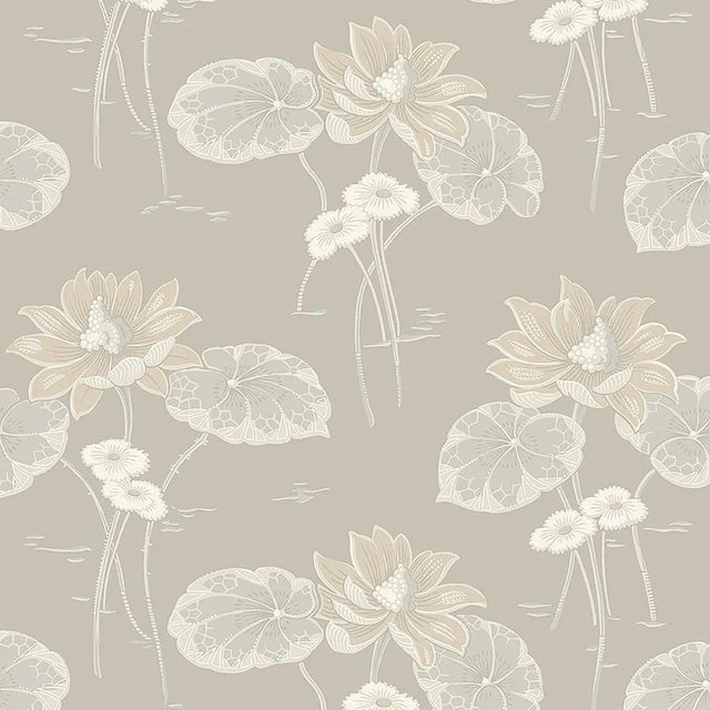 Sample - Boråstapeter Haga Wallpaper in Stone For Sale