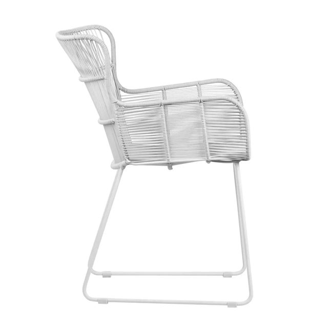 Contemporary Outdoor White Rope Dining Arm Chair For Sale - Image 3 of 4