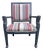 Armchair in Gray Lacquered Wood and Striped Rubelli Fabric For Sale