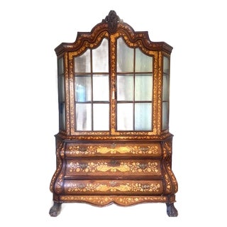Dutch Marquetry Display Cabinet / Vitrine For Sale