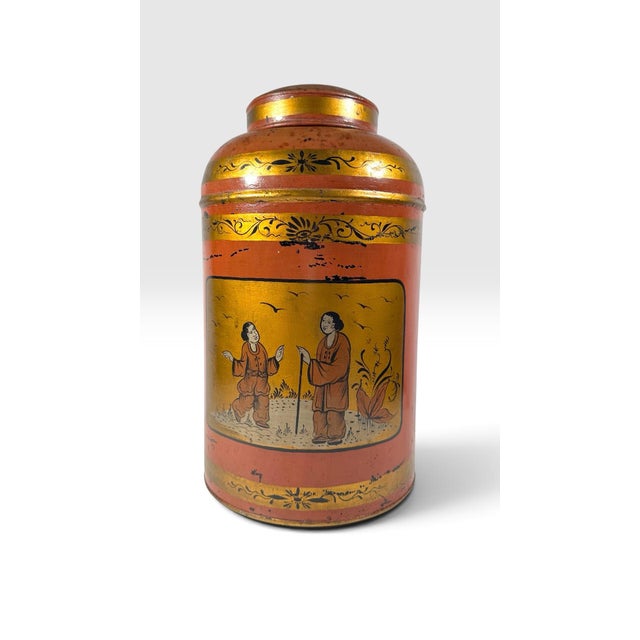 19th Century English Chinoiserie Toleware Grocer's Tea Canister. For Sale In West Palm - Image 6 of 12