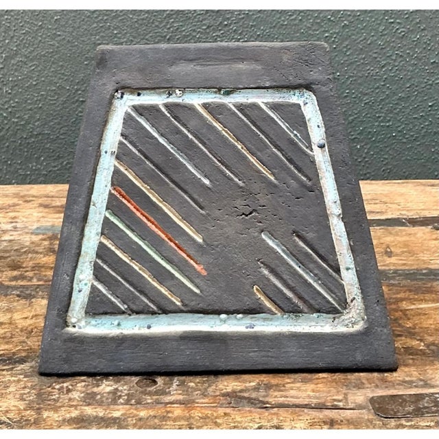 Mid 20th Century Vintage Geometric Patterned Ceramic Tile For Sale - Image 5 of 12