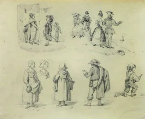 French "Everyday Life" Drawing