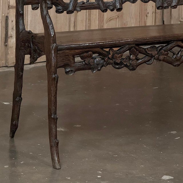 19th Century French Black Forest Carved Oak Hall Bench For Sale - Image 10 of 18