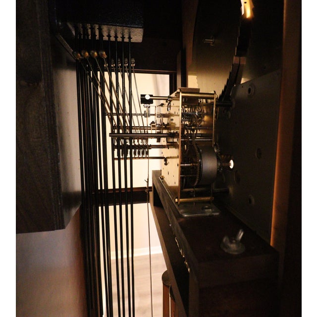 Howard MillerTriple-Chime Grandfather Clock — Burl Walnut Case For Sale - Image 6 of 16
