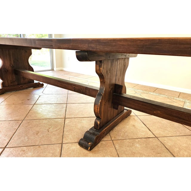 Antique French Refectory Dining Table 16 Foot Early 1900s For Sale - Image 4 of 13