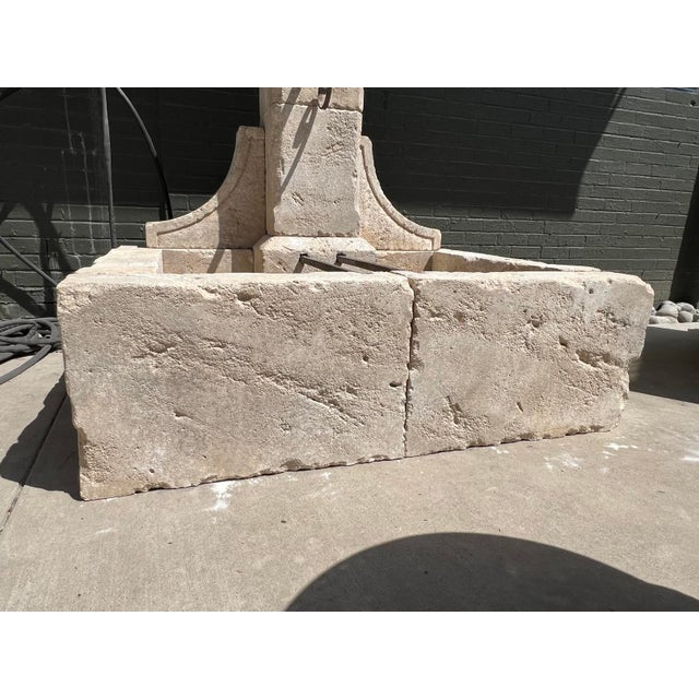 French Carved Limestone Fountain, Single Pillar With Ball Finial From Provence For Sale - Image 17 of 17