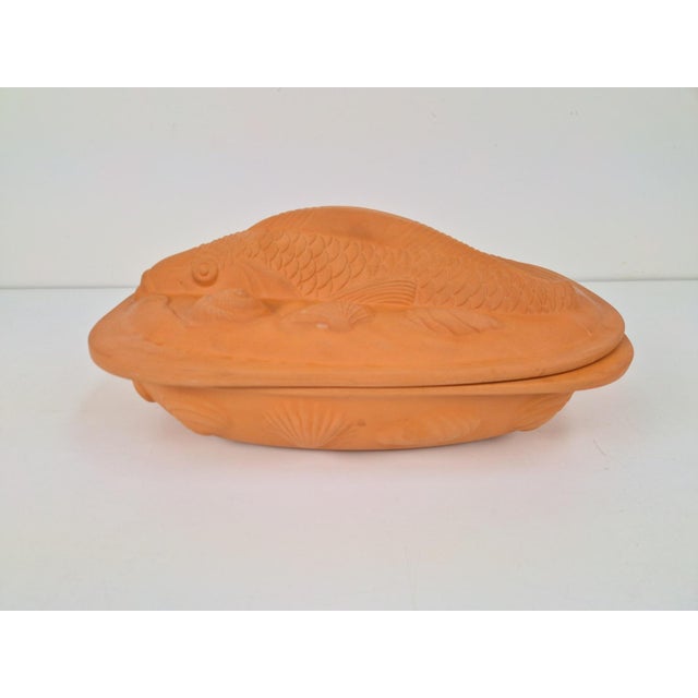 Vintage Terracotta Fish Baking Dish by Romertopf, Germany 1970, in Flawless conditions. Designed 1970 to 1979 This piece...