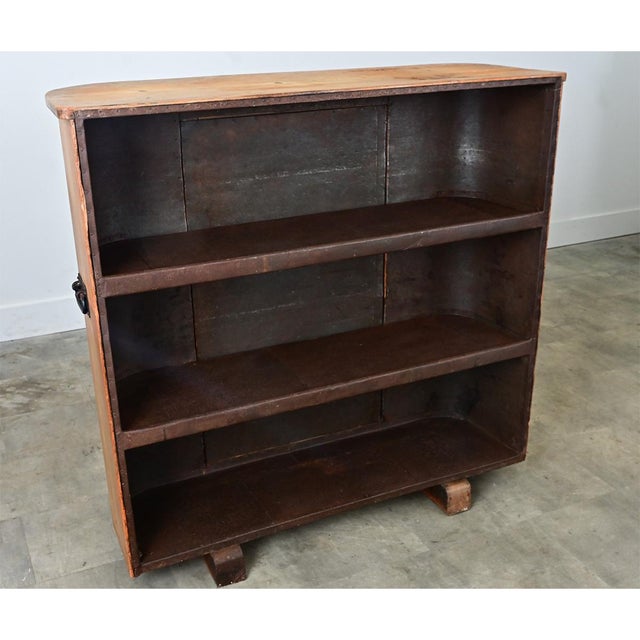 19th Century English “Huffer” Pine Demilune Warming Cabinet For Sale - Image 12 of 12