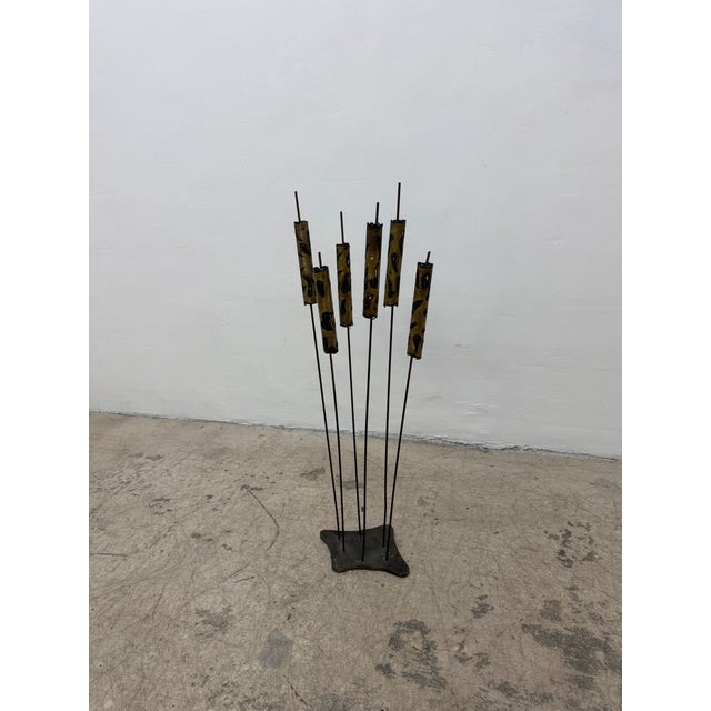 Torch-Cut Brutalist Iron Cattail Table or Floor Sculpture, 1960s For Sale - Image 10 of 13