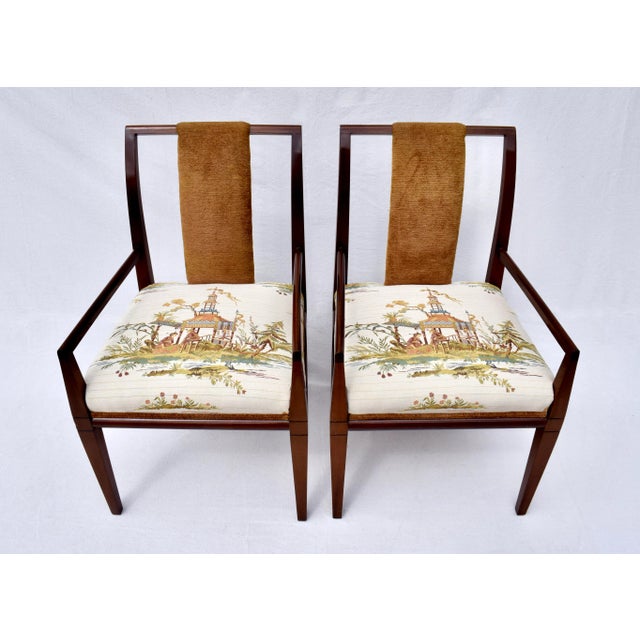 Mid-Century Modern Set of 6 Mahogany Dining Chairs by Tommi Parzinger, 1950s For Sale - Image 3 of 12