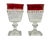 1960s Ruby Rimmed Water Goblets- A Pair For Sale