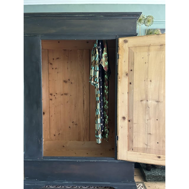 Vintage Painted Pine Armoire with Chinoiserie Panels, 1920s For Sale - Image 10 of 14