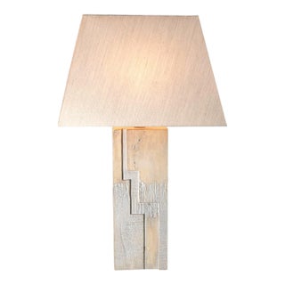 Brutalist Plaster & Lucite Table Lamp by Casual Lamps California 38" For Sale