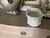 French Country 1970s Italian, Ceramic Cream Colored Hexagonal Shaped Planter For Sale - Image 3 of 8