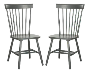 17''H Charcoal Grey Spindle Dining Chair - a Pair