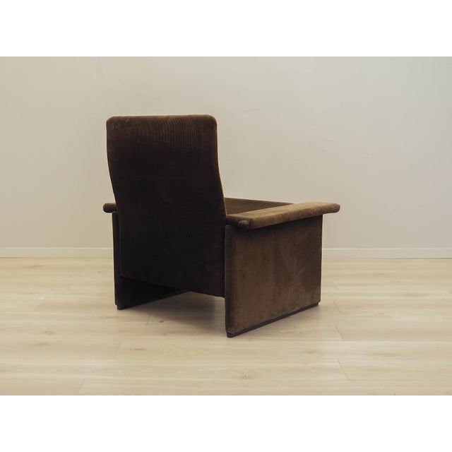 Brown Italian Corduroy Armchair, Italy, 1970s For Sale - Image 8 of 18