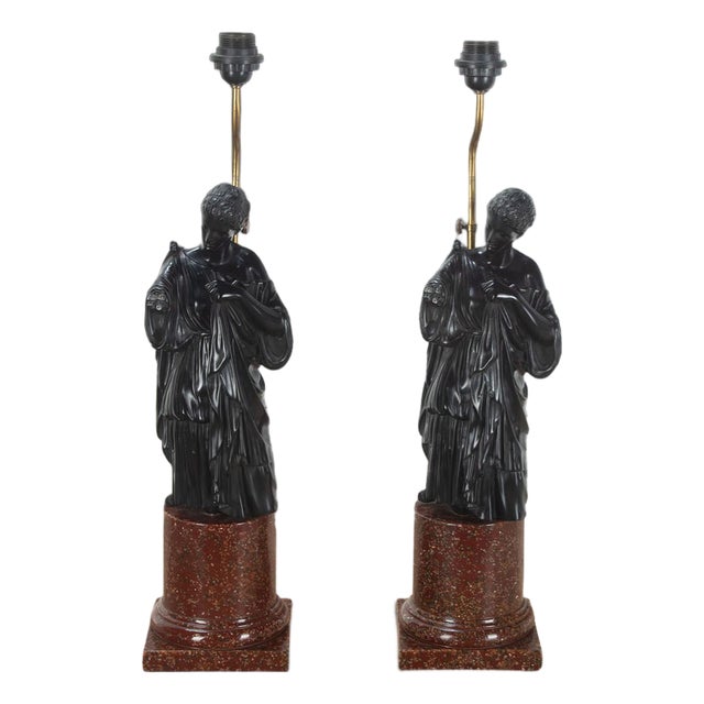 Neo-Classical Figural Lamps, 1880, Set of 2 For Sale