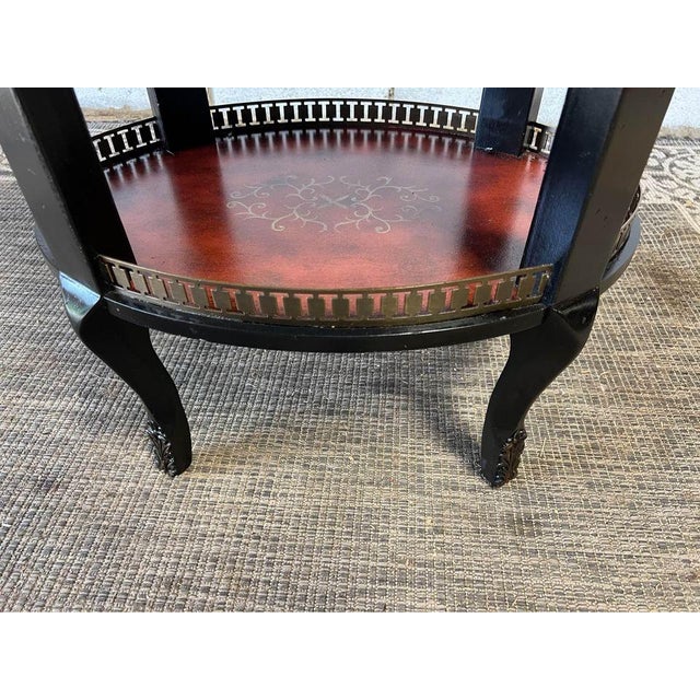 Fancy Wooden 2 Tier Single Drawer Oval Side Table. For Sale - Image 16 of 18