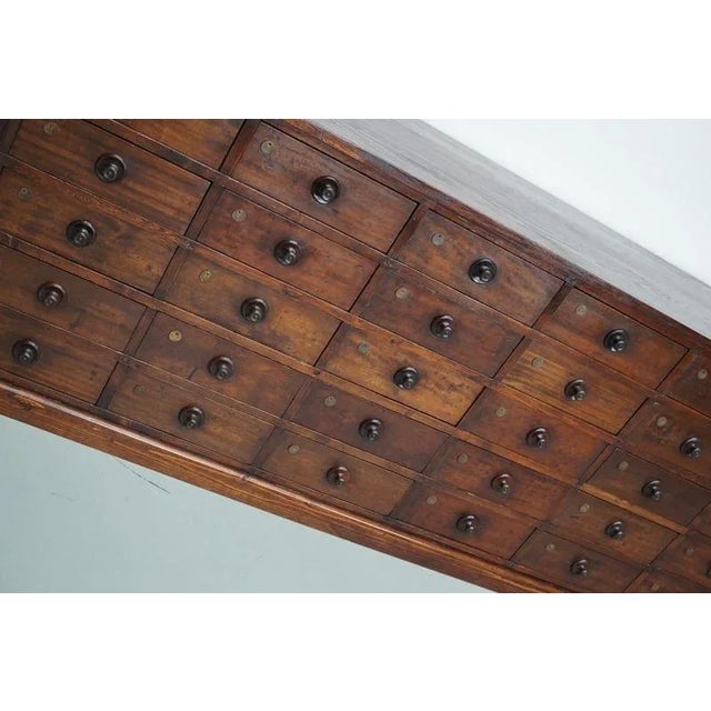 Wood Large Antique Hardwood Apothecary Cabinet, 1900 For Sale - Image 7 of 18