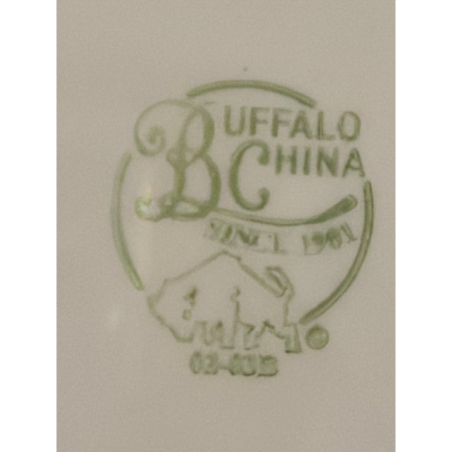 Vintage Buffalo China White Dinner Plates - Set of 6 For Sale - Image 4 of 4