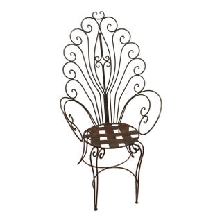 French Garden Chair - Wrought Iron - Art Nouveau For Sale