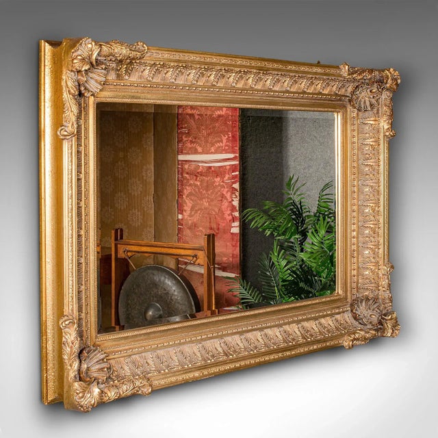 1970s Large Vintage Renaissance Revival Wall Mirror, Continental, Giltwood, Decorative For Sale - Image 11 of 11