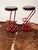 Red 1980s Pair of Post Modern Bar Stools in Red & Black For Sale - Image 8 of 9