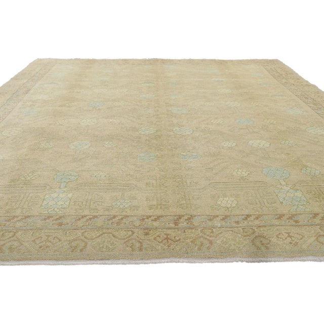 Modern Vintage Earth-Tone Khotan Rug, 08'06 X 09'07 For Sale - Image 3 of 10