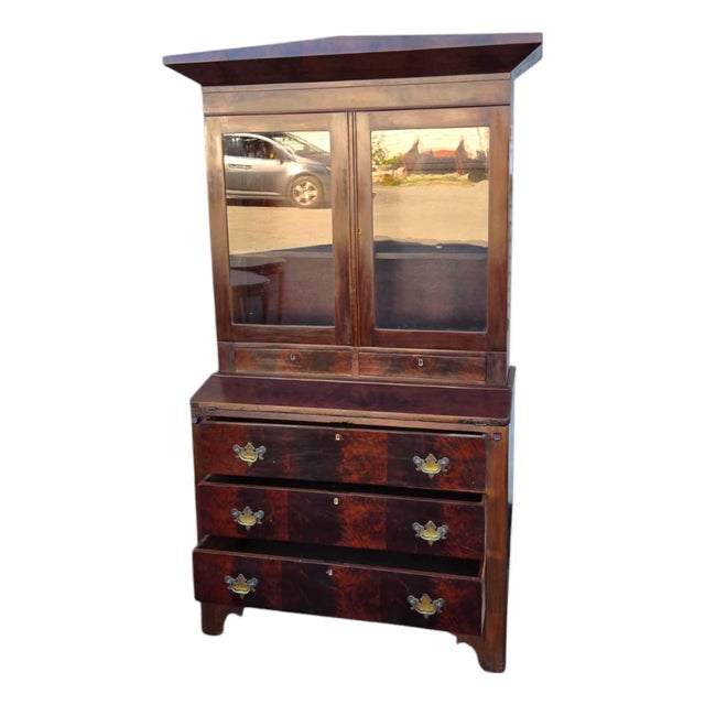 19th C American Mahogany/ 2 Pieces/ Victoria Secretary Refurbished. For Sale